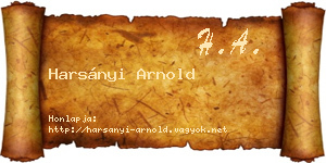 Harsányi Arnold névjegykártya